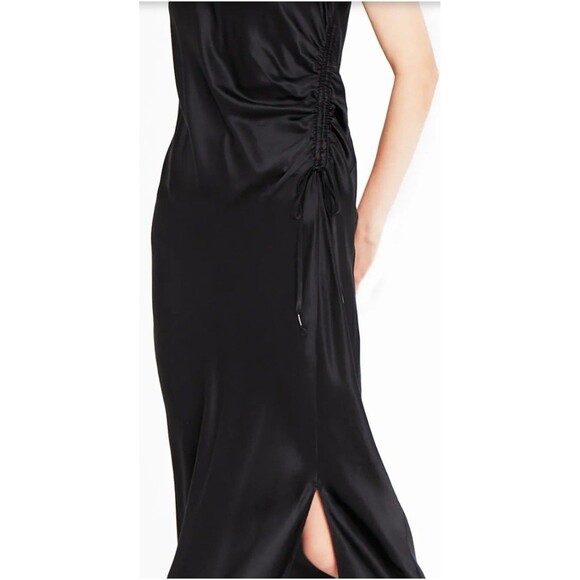 Go by GoSilk “Go Pull Me In” 100% Silk Maxi Dress Cornflower Blue Size Large NWT - Picture 7 of 12